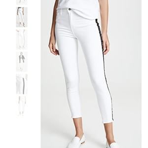 L'Agence Margot White Jeans With Stripe NWT